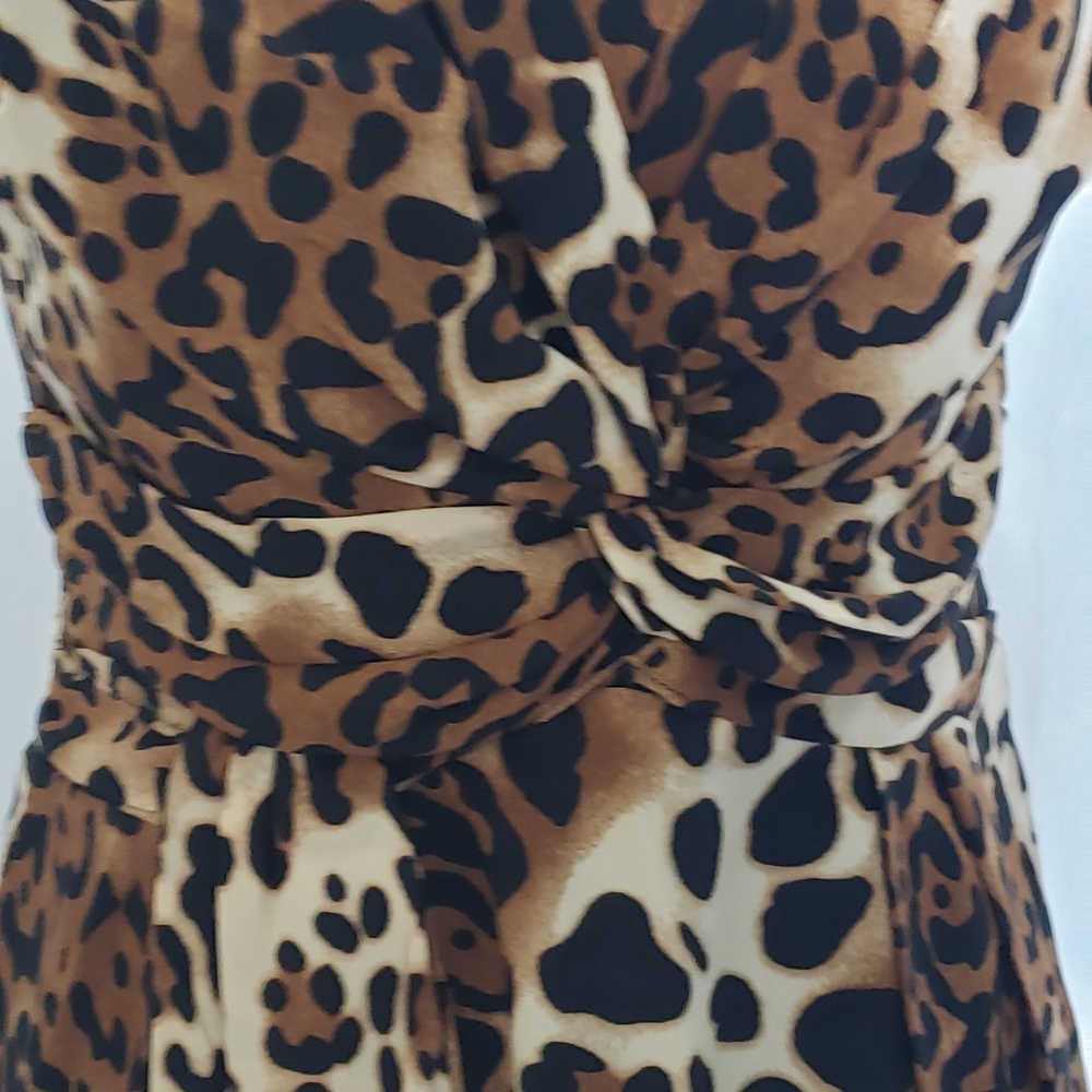 Nanette Lepore One Shoulder Leopard Print Ruched Lined Mini Dress Size 6 - Picture 11 of 15